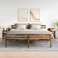 Berkfield Home Durable Bedside Cabinets 2 pcs with 2 Drawers Smoked Oak 40x33x60 cm in Brown | Size: 40 x 33 x 60 cm
