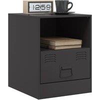 Berkfield Home Stylish Bedside Cabinets 2pcs Black 34.5x39x44 cm Steel