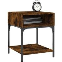 Berkfield Home Elegant Bedside Tables 2 pcs Smoked Oak 40x41x50 cm Engineered Wood in Brown | Size: 40 x 41 x 50 cm