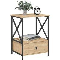 Berkfield Home Durable Bedside Tables 2 pcs Sonoma Oak 50x41x65 cm Engineered Wood in Light Tan | Size: 50 x 41 x 65 cm