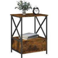 Berkfield Home Durable Bedside Tables 2 pcs Smoked Oak 50x41x65 cm Engineered Wood in Brown | Size: 50 x 41 x 65 cm