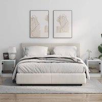 Berkfield Home Elegant Bedside Cabinets with Glass Doors 2 pcs White 35x37x42 cm | Size: 35 x 37 x 42 cm