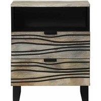 Berkfield Home Modern Bedside Tables with Drawer White & Black 50 x 33 x 60 cm