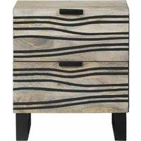 Berkfield Home Stylish Bedside Tables with Drawer White & black 40 x 33.5 x 46 cm