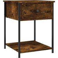 Berkfield Home Elegant Bedside Tables 2 pcs Smoked Oak 44x45x58 cm Engineered Wood in Brown | Size: 44 x 45 x 58 cm