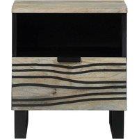 Berkfield Home Modern Bedside Tables with Drawer White & black 40 x 33 x 46 cm