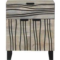 Berkfield Home Traditional Bedside Tables with Drawer White & Black 50 x 33 x 60 cm