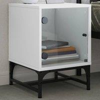 Berkfield Home Elegant Bedside Cabinets with Glass Doors 2 pcs White 35x37x50 cm | Size: 35 x 37 x 50 cm