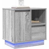 Berkfield Home Modern Bedside Cabinets with LED 2 pcs Grey Sonoma 50x34, 5x50 cm