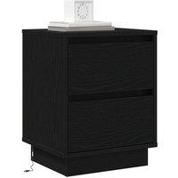 Berkfield Home Modern Bedside Cabinets with LED Lights 2 pcs Black 39x34.5x50 cm