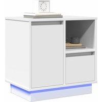 Berkfield Home Modern Bedside Cabinets with LED 2 pcs White 50x34, 5x50 cm