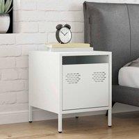 Berkfield Home Timeless Bedside Cabinet White 35x39x43.5 cm Steel in White