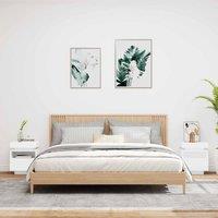 Berkfield Home Decorative Bedside Cabinets with LED Lights 2 pcs White 40x39x48.5 cm