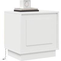 Berkfield Home White Bedside Cabinets with LED Lights 2 pcs White 44x34, 5x45 cm