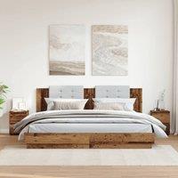 Berkfield Home Timeless Bedside Cabinets 2 pcs Old Wood 30x30x40 cm Engineered Wood in Brown | Size: 30 x 30 x 40 cm