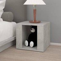 Berkfield Home Elegant Bedside Table Concrete Grey 41x40x36 cm Engineered Wood | Size: 41 x 40 x 36 cm