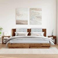 Berkfield Home Timeless Bedside Cabinets 2 pcs Old Wood 40x30x40 cm Engineered Wood in Brown | Size: 40 x 30 x 40 cm