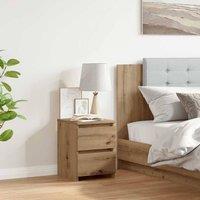 Berkfield Home Timeless Bedside Cabinet Aritisan Oak 30x30x40 cm Engineered Wood in Brown | Size: 30 x 30 x 40 cm