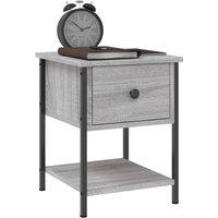 Berkfield Home Elegant Bedside Table Grey Sonoma 34x35.5x45 cm Engineered Wood