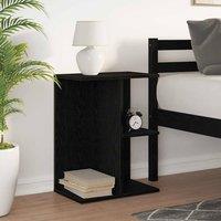 Berkfield Home Elegant Bedside Table Black Oak 46.5x29x61 cm Engineered Wood