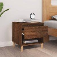 Berkfield Home Elegant Bedside Table Brown Oak 50x46x50 Engineered Wood