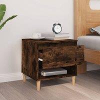 Berkfield Home Elegant Bedside Table Smoked Oak 50x46x50 Engineered Wood in Brown