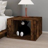 Berkfield Home Elegant Bedside Table Smoked Oak 57x55x36 cm Engineered Wood in Brown | Size: 57 x 55 x 36 cm
