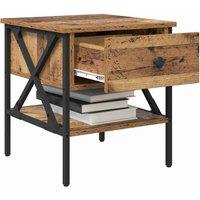 Berkfield Home Traditional Bedside Table Old Wood 40x42x45 cm Engineered Wood in Brown | Size: 40 x 42 x 45 cm