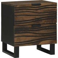Berkfield Home Stylish Bedside Table with Drawer Walnut 40 x 33.5 x 46 cm in Brown