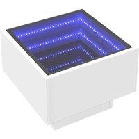 Berkfield Home Decorative Bedside Table with Infinity LED White 40x40x30 cm | Size: 40 x 40 x 30 cm
