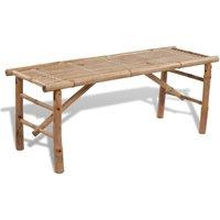 Berkfield Home Durable Beer Table with 2 Benches 100 cm Bamboo in Brown