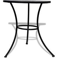 Berkfield Home Sturdy Bistro Table Black & White 60 cm Mosaic
