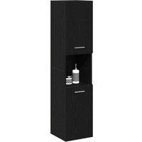 Berkfield Home Modern Black Oak Bathroom Wall Cabinet, 30x30x130 cm, Made from Wood | Size: 30 x 30 x 130 cm