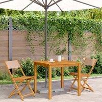 Berkfield Home Beautiful Bistro Chairs 2 pcs Taupe Solid Wood Acacia & Fabric