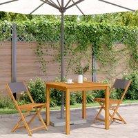 Berkfield Home Beautiful Bistro Chairs 2 pcs Anthracite Solid Wood Acacia & Fabric