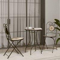 Berkfield Home Beautiful Bistro Chairs Foldable 2 pcs Terracotta & White Ceramic