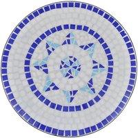 Berkfield Home Sturdy Bistro Table Blue & White 60 cm Mosaic