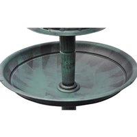 Berkfield Home Decorative Bird Bath/ Feeder with Solar Light in Green