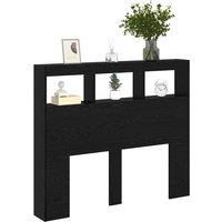 Berkfield Home Modern Black Oak Headboard Black Oak Engineered Wood 120 x 17 x 102 cm