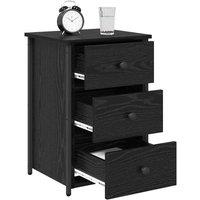 Berkfield Home Classic Black Oak Nightstand Black Oak MDF, Metal Compact