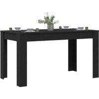 Berkfield Home Modern Black Oak Dining Table 140x74.5x76 cm - Made of Engineered Wood