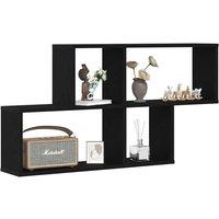 Berkfield Home Modern Black Oak Wall Cabinet 76x15x53 cm Made from Engineered Wood | Size: 76 x 15 x 53 cm