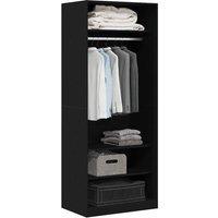 Berkfield Home Modern Black Oak Wardrobe 80 x 50 x 200 cm - Engineered Wood