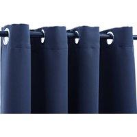 Berkfield Home Elegant Blackout Curtains with Metal Rings 2 pcs Blue 140x225 cm