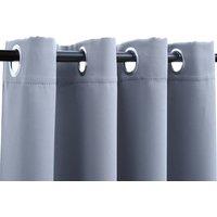 Berkfield Home Elegant Blackout Curtains with Metal Rings 2 pcs Grey 140x175 cm