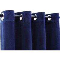 Berkfield Home Elegant Blackout Curtains with Rings 2 pcs Velvet Dark Blue 140x175 cm