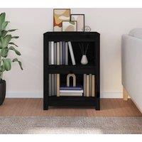 Berkfield Home Beautiful Book Cabinet Black 50x35x68 cm Solid Wood Pine | Size: 50 x 35 x 68 cm