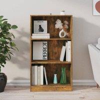 Berkfield Home Decorative Book Cabinet Smoked Oak 60x24x109 cm Engineered Wood in Brown | Size: 60 x 24 x 109 cm
