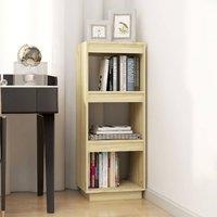 Berkfield Home Beautiful Book Cabinet/Room Divider 40x35x103 cm Solid Pinewood in Light Brown | Size: 40 x 35 x 103 cm
