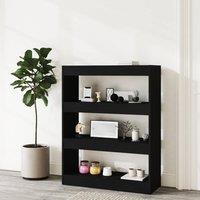 Berkfield Home Classic Book Cabinet/Room Divider Black 80x30x103 cm Engineered wood | Size: 80 x 30 x 103 cm